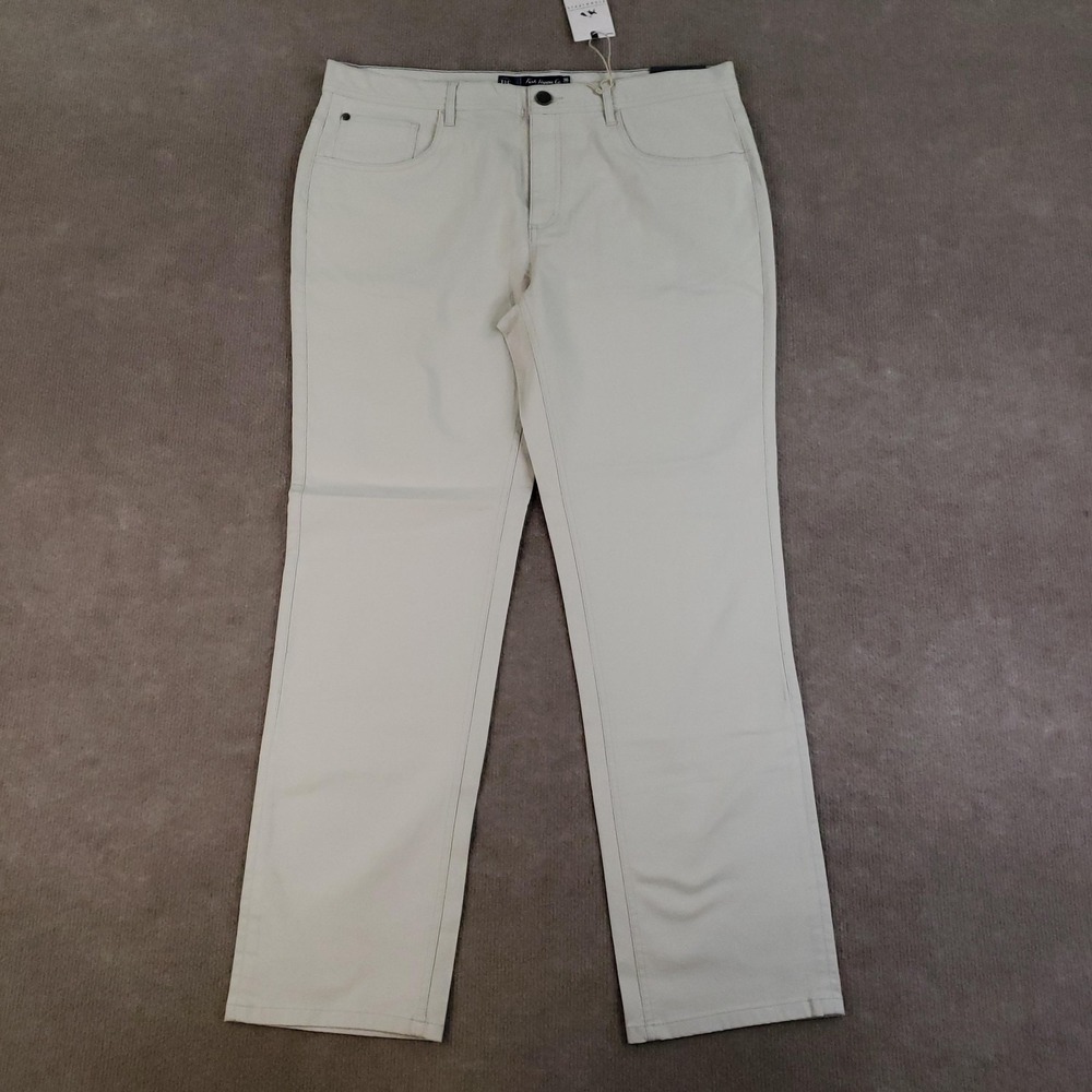 Fish‎ Hippie Dunewalk Pants Mens 36x30 Stone Beige Stretch 5 Pocket Casual NWT